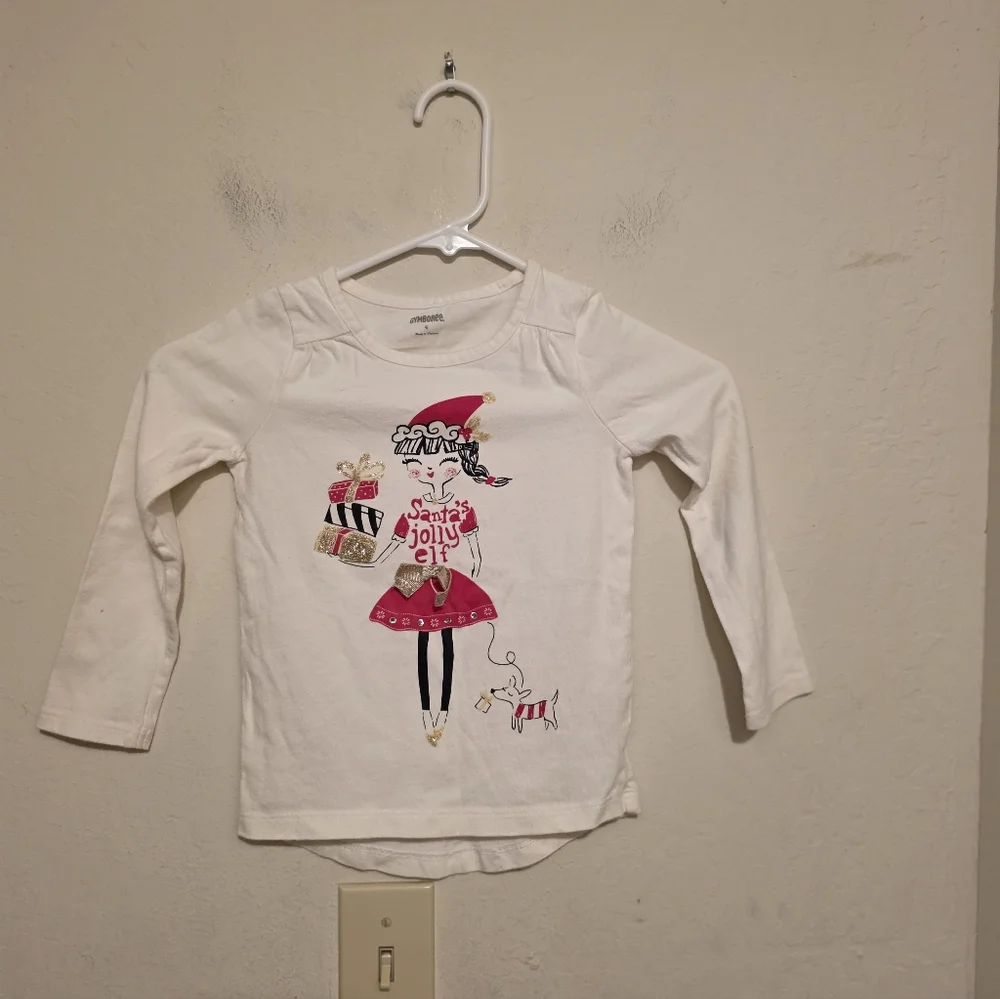 Gymboree Santa's Jolly elf shirt size 4